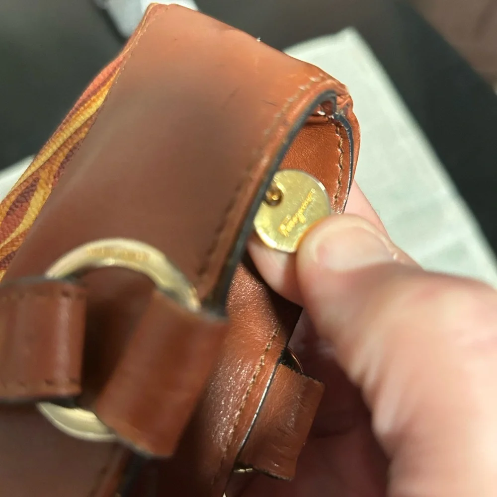 Salvatore Ferragamo Botanical Print Canvas and Leather Shoulder Bag - Picture 11 of 15